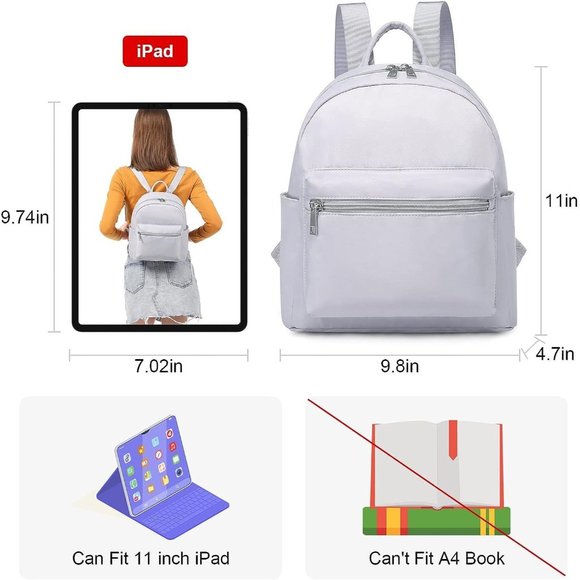 Women Grey Polyester Light Weight Small Waterproof Mini Backpack main image 9